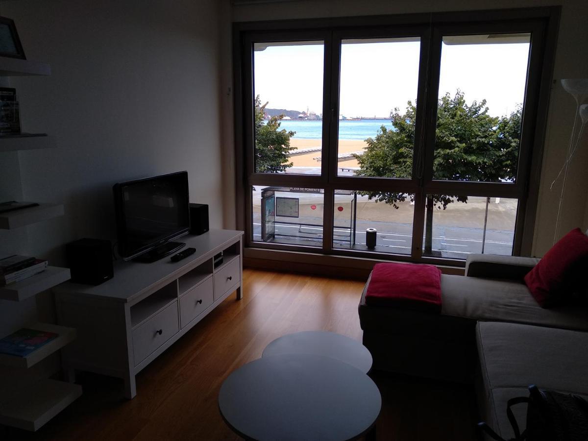 Apto. Vista Playa Poniente Gijón Exterior foto